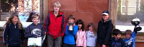 Arthur Street kids with the Cumbria in Bloom trophies