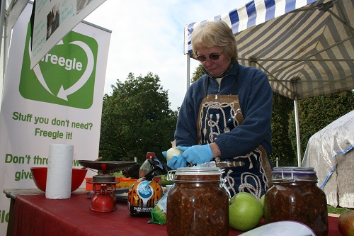 Making Uncooked Apple Chutney at Acorn Bank Apple Day 2012