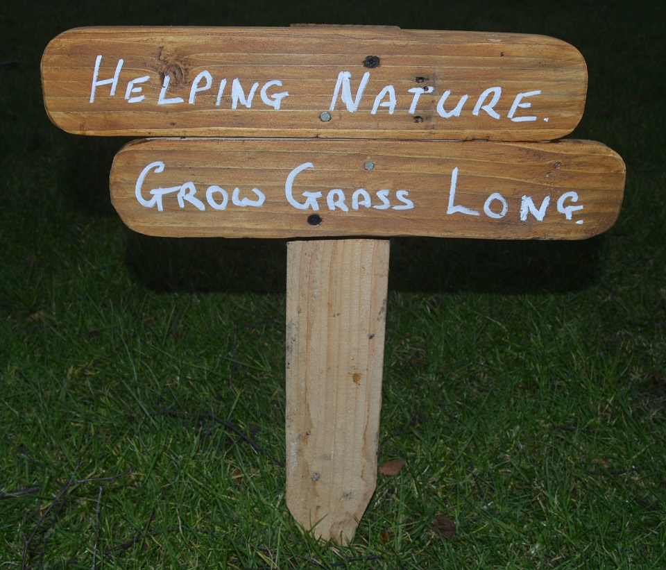 Long grass for nature sign